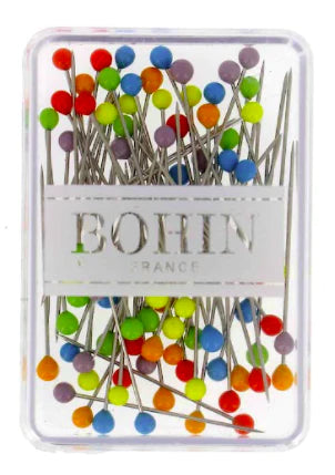 Bohin Murano Glass Head Pins, Rainbow Assortment, 80pc